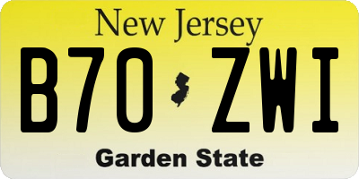 NJ license plate B70ZWI