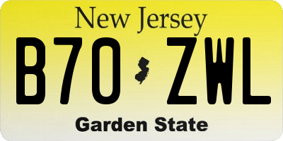 NJ license plate B70ZWL