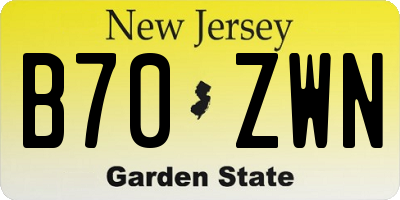 NJ license plate B70ZWN