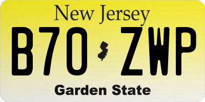 NJ license plate B70ZWP