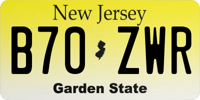 NJ license plate B70ZWR