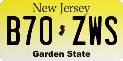 NJ license plate B70ZWS