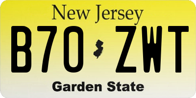 NJ license plate B70ZWT