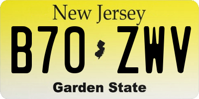 NJ license plate B70ZWV