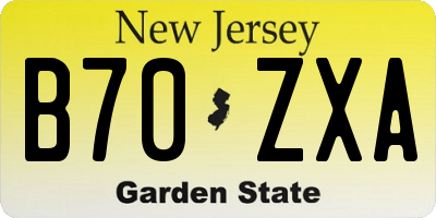 NJ license plate B70ZXA