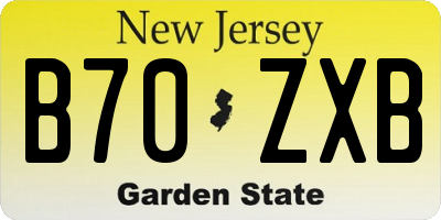 NJ license plate B70ZXB