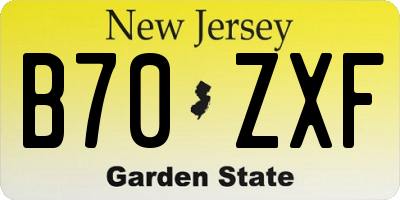 NJ license plate B70ZXF