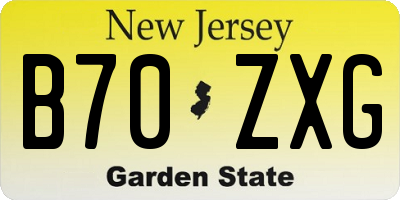 NJ license plate B70ZXG