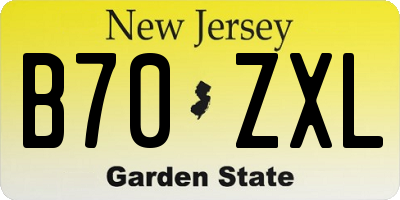 NJ license plate B70ZXL