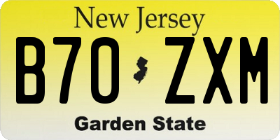 NJ license plate B70ZXM