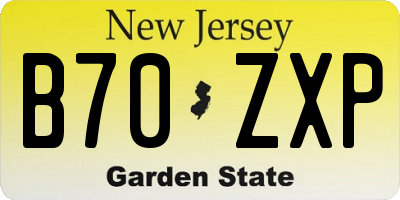 NJ license plate B70ZXP