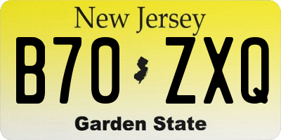 NJ license plate B70ZXQ