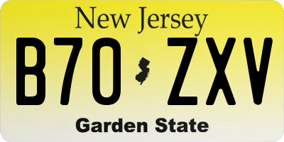 NJ license plate B70ZXV