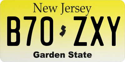 NJ license plate B70ZXY