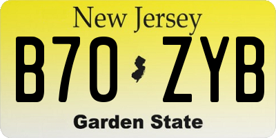 NJ license plate B70ZYB