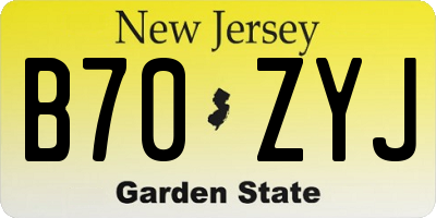 NJ license plate B70ZYJ