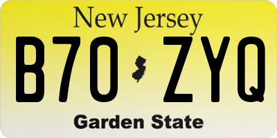 NJ license plate B70ZYQ