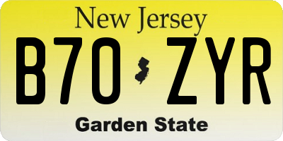 NJ license plate B70ZYR
