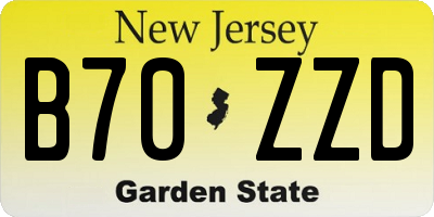 NJ license plate B70ZZD