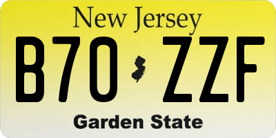NJ license plate B70ZZF