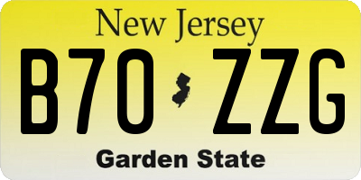 NJ license plate B70ZZG