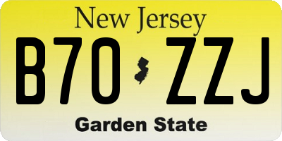 NJ license plate B70ZZJ