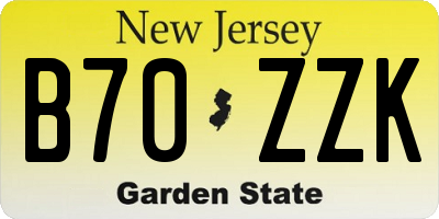 NJ license plate B70ZZK