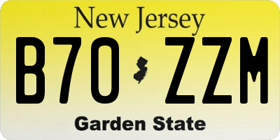 NJ license plate B70ZZM