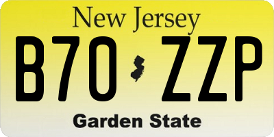 NJ license plate B70ZZP