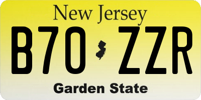 NJ license plate B70ZZR
