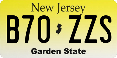 NJ license plate B70ZZS