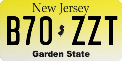 NJ license plate B70ZZT
