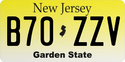 NJ license plate B70ZZV