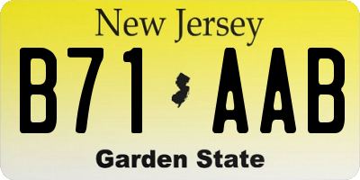 NJ license plate B71AAB