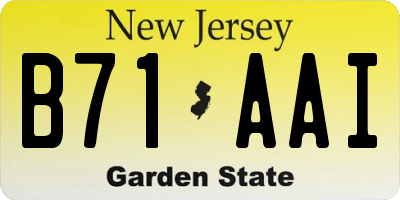 NJ license plate B71AAI