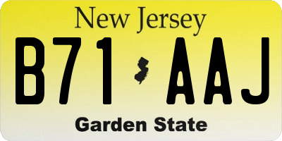 NJ license plate B71AAJ