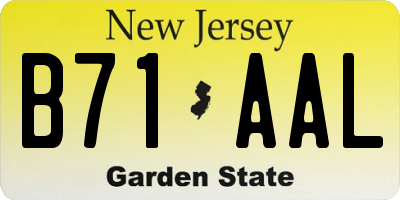 NJ license plate B71AAL