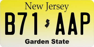 NJ license plate B71AAP
