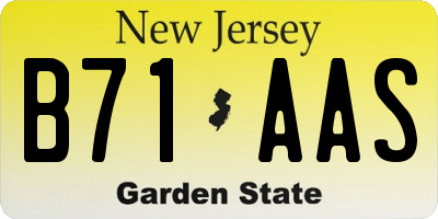 NJ license plate B71AAS