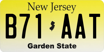 NJ license plate B71AAT
