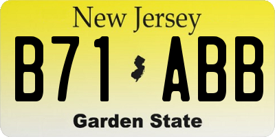 NJ license plate B71ABB