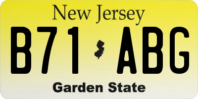 NJ license plate B71ABG