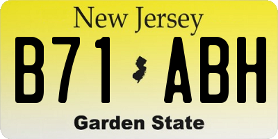 NJ license plate B71ABH