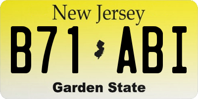 NJ license plate B71ABI