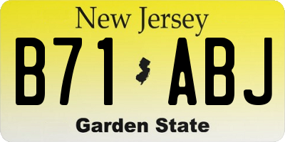 NJ license plate B71ABJ