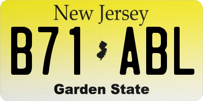 NJ license plate B71ABL