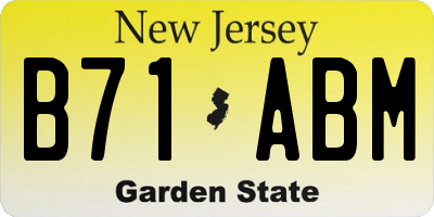 NJ license plate B71ABM