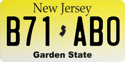 NJ license plate B71ABO