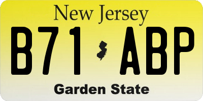 NJ license plate B71ABP