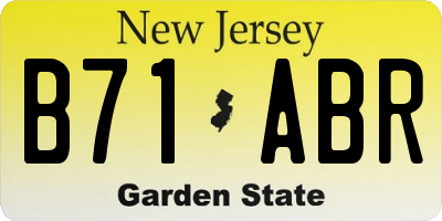 NJ license plate B71ABR